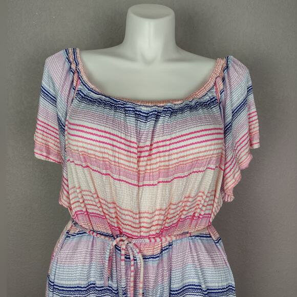Motherhood Maternity Stripe Tunic Top Tie Waist Flutter Sleeve Size 3X - Picture 10 of 13